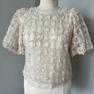 Anthropologie's Sarah Hann Women's Ivory Karla Textured Top